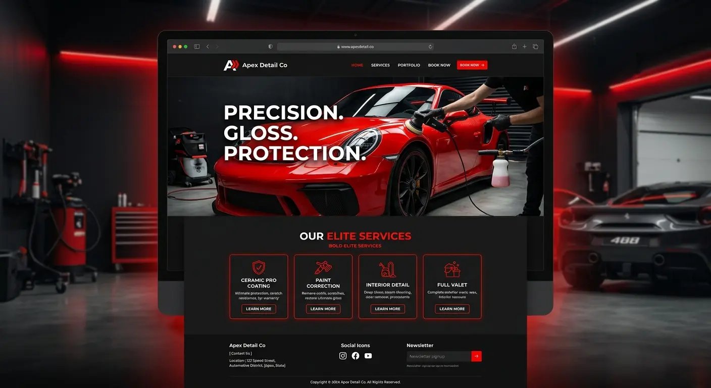 Apex Detail Co website design