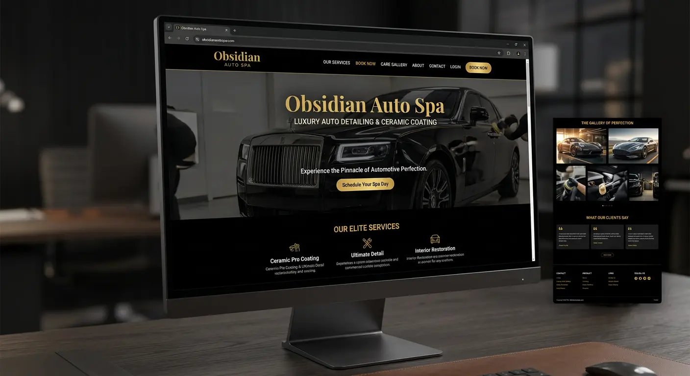 Obsidian Auto Spa website design