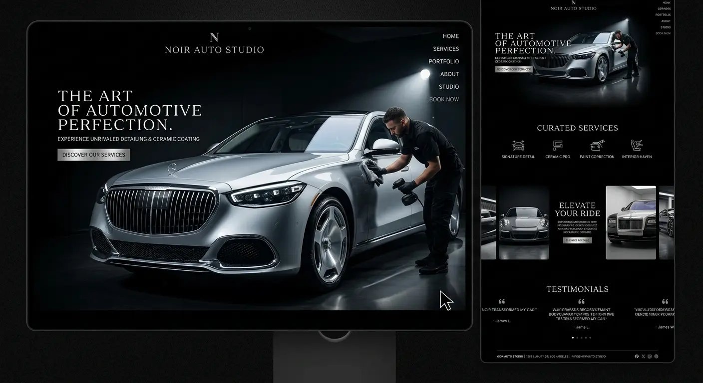 Noir Auto Studio website design